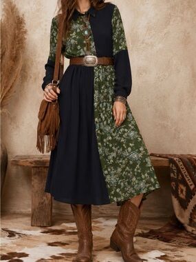 Pamela Love Paisley Patchwork Midi Dress